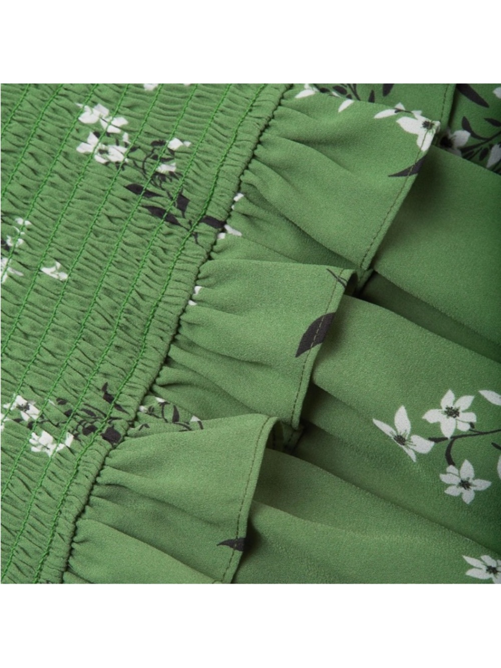 Likely Green Floral Mini Dress with Ruffle Trim - Picture 4 of 5